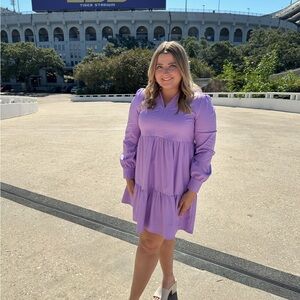 Light lilac leather dress